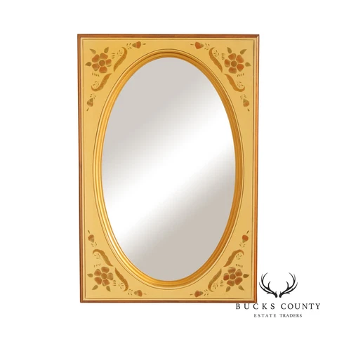 Ethan Allen Farmhouse Style Stencil-Painted Wall Mirror Cover