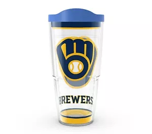 MILWAUKEE BREWERS, 24oz DOUBLE WALL, TUMBLER FROM TERVIS WITH LID INCLUDED - Picture 1 of 4