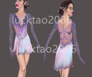 nuovo stile figura pattinaggio su ghiaccio abito ginnastica costume 88152 - Foto 1 di 4