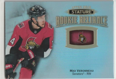 2019 UD Stature Rookie Reliance Max Veronneau Ottawa Senators #RR-18 Hockey Card - Image 1 of 2