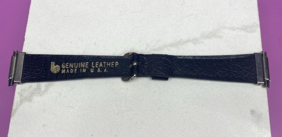 Brite Vintage Unused Leather Watch Band Silver Tone Buckle & Lugs 10mm-13mm - Image 1 of 4