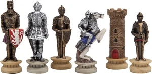 MEDIEVAL HAND PAINTED CHESSMEN SET - Picture 1 of 1