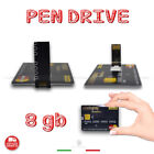 Pen Drive Usb 8Gb 16Gb Postepay Gialla Credit Card Carta Credito Chiavetta Flash