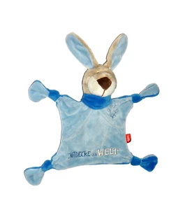 WIE NEU * SIGIKID HASE HÄSCHEN blau Entdecke die Welt Schmusetuch Schnuffeltuch - Bild 1 von 2