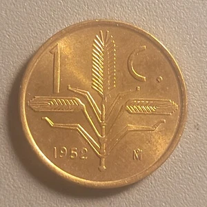 1952 Mo Mexico 1 Centavo Coin - Bronze - Wheatear - Eagle with Serpent - Picture 1 of 2