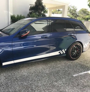 Car Sticker Stripe Flag 84'' for C Class C63 Vinyl Lower Door Panel Decal ZC1343 - Bild 1 von 5