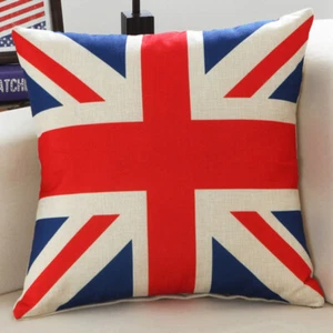 45*45 cm Union Jack Flag British Flag Pillow Case Cushion Cover Linen Home Decor - Picture 1 of 3