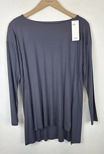 $168 Eileen Fisher Plus 1X Azul Esquisto Tencel Interlock Box Top Nuevo con Etiquetas - Imagen 1 de 9