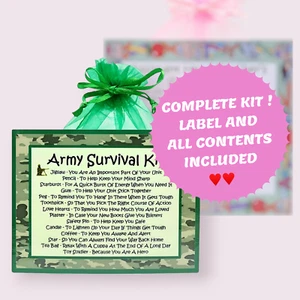 Army Survival Kit ~ Fun Novelty Keepsake Gift & Greetings Card  - Picture 1 of 4