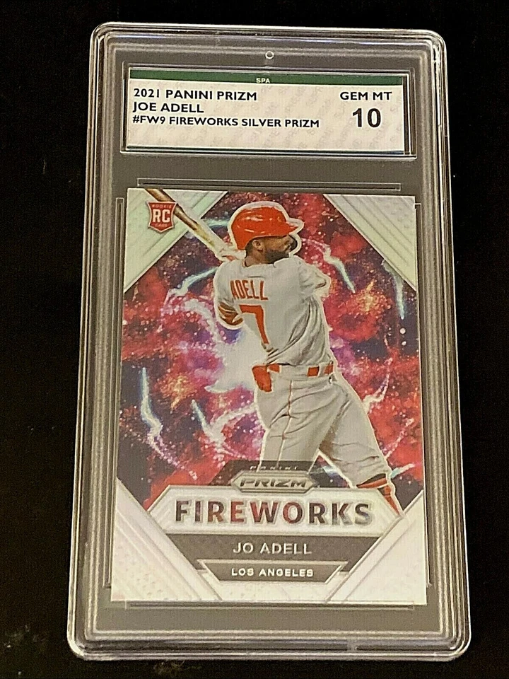 JOE ADELL 2021 Panini Prizm Fireworks SILVER PRIZM RC Card #FW9 SPA 10 GEM MINT - Image 1 of 2