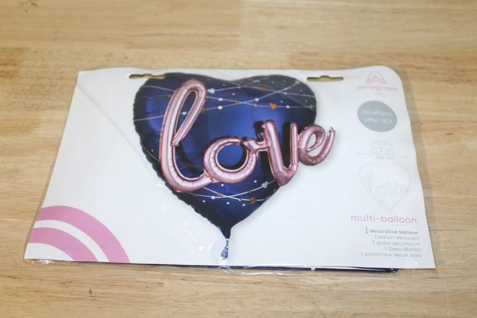 Anagram 27" Love Multi-Balloon 3D Effect Foil Balloon, Wedding, Valentine, Party - Image 1 of 1