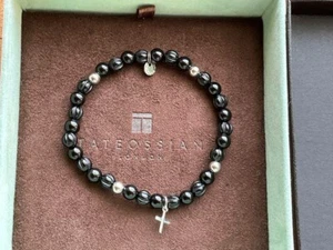 Boxed Tateosian Men'S Bracelet Karma Onyx Beads from Japan Rare - Picture 1 of 4