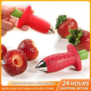 Strawberry Slicer & Huller – Fruit Stem Remover Cutter for Salad & Cake Prep - Picture 1 of 23