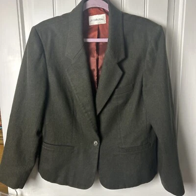 Vintage J H Collectibles Women Green Size 16 Wool Lined Jacket  Sz 14 Skirt Suit - Image 1 of 4