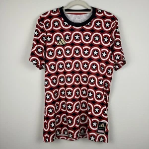 Adidas x MARVEL MLS Captain America T-SHIRT Warmup Jersey Mens Size Medium New - Picture 1 of 9