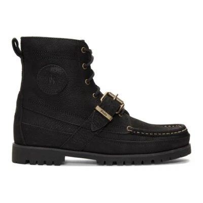 Ralph Lauren Polo Ranger Botas Altas Gamuza Cuero Negro Para Hombre Talla 9.5 11 11.5 12 Foto 1 de 4