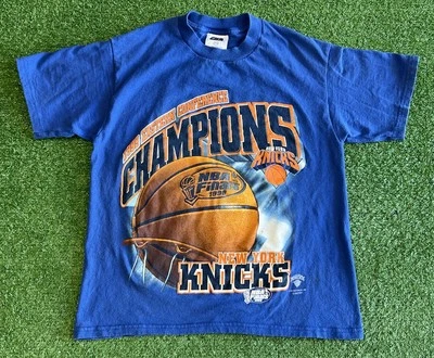 Vintage New York Knicks Basketball Shirt Youth Size 10/12 Blue Authentic NBA 90s - Image 1 of 4