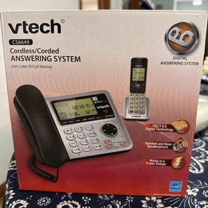 VTech Corded Cordless Phone System Answering Machine and 1 Handset CS6649 - Picture 1 of 8