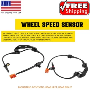 2Pcs Rear Left & ABS Right Wheel Speed For Sensor 2002 04-06 03 Honda CR-V 2.4L - Picture 1 of 14