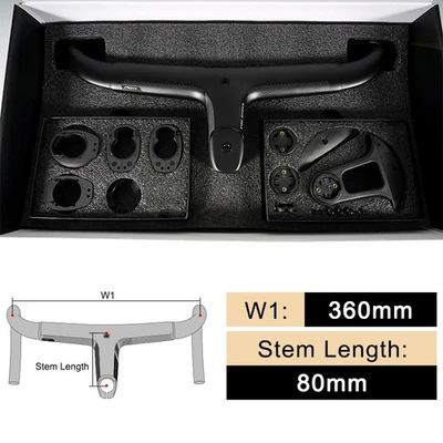Road Bike Drop Bar Carbon Integrated Handlebar with Bicycle Computer Holder - Image 1 of 4