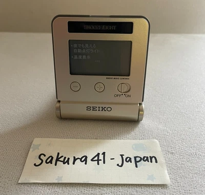 SEIKO Clock Alarm Travel Digital Calendar Gold SQ772G From Japan - Image 1 of 4
