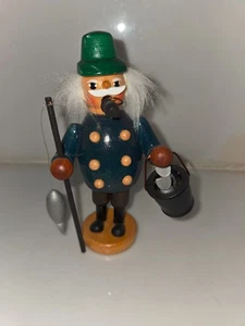 Wichtel pescador pescador hecho a mano ahumador estilo Erzgebirge Navidad - Imagen 1 de 5