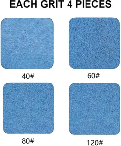 Cinturones de lijado de 1/2 pulgada X 18 pulgadas, 4 cada uno de 40/60/80/120 granos, cinturón azul San... - Imagen 1 de 12