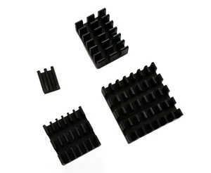 Aluminium Kühlkörper Set 4 Stück schwarz für Raspberry Pi 5 selbstklebend passiv - Bild 1 von 1
