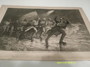 5/19/1877 FULL PAGE,HARPERS WEEKLY TO THE RESCUE, SURF BOAT TO THE WRECK SCENE - Picture 1 of 1