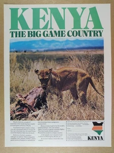 1974 Kenya Tourism 'The Big Game Country' vintage print Ad - Picture 1 of 1