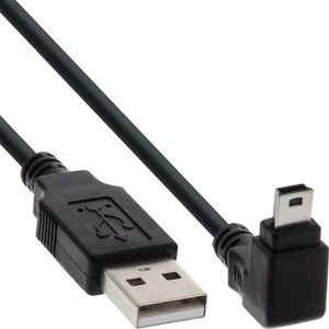 10x InLine USB 2.0 Stecker A an Mini-B Stecker unten abgewinkelt 90° schwarz 0,3 - Bild 1 von 2