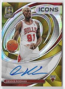 ¡Tarjeta Prizm dorada autógrafo Panini Spectra 2021 Dennis Rodman #5/10! - Imagen 1 de 1
