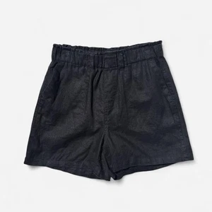 Philosophy 100% Linen Mid High Rise Pockets Cottagecore Black Shorts Size S - Picture 1 of 3