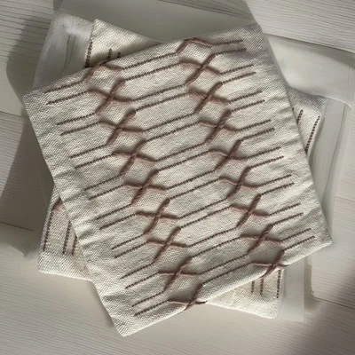 Anthropologie Throw Pillow Cover Set 19”X 19”Moroccan Wool Diamond Taupe - Image 1 of 4