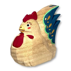Japanische Holzschnitzerei Sternzeichen Huhn Hahn Handarbeit Handwerk Zuhause Art Deco C44 - Bild 1 von 10
