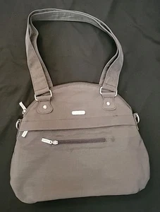 BAGGALLINI kleine Tablettasche mit langem Griff Kuppel Schultertasche grau Nylon - Bild 1 von 10