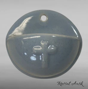87257 Plain Antique CERAMIC HOLY WATER KETTLE LIGHT BLUE Pastel Colours - Picture 1 of 2