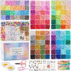 Kit de 22000 piezas de cuentas de arcilla para hacer pulseras, 120 colores plano redondo arcilla polimérica - Imagen 1 de 12