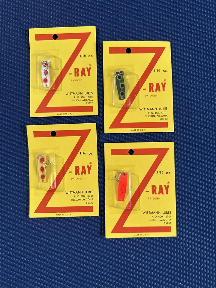 Wittmann Z-RAY Lures 1/16 oz. White, Yellow, Frog, Florescent Variety (4 pack) - Image 1 of 1