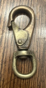 Brass Nautical Sailboat Clip Swivel Fixed Eye Hook Link 3.5” USED READ FAST SHIP - Bild 1 von 4
