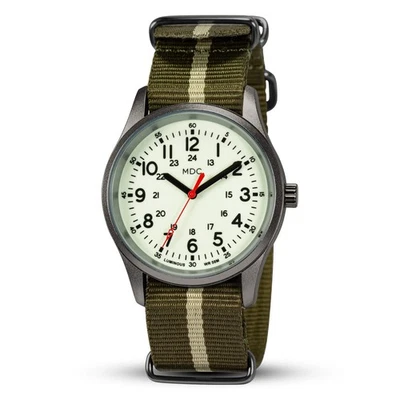 MDC Glow in The Dark Watches for Men 12/24 Hour Military Watch Field Outdoor - image 1 of 4