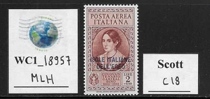 WC1_18957. EMISSIONI GENERALI EGEO. 2 Lire 1932 GARIBALDI aria. Sc.C18. MLH - Foto 1 di 1