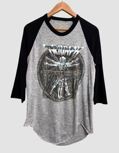 Vintage Triumph Thunder World Tour 1985 3/4 Sleeve Raglan Shirt Size M 50/50 USA - Picture 1 of 8