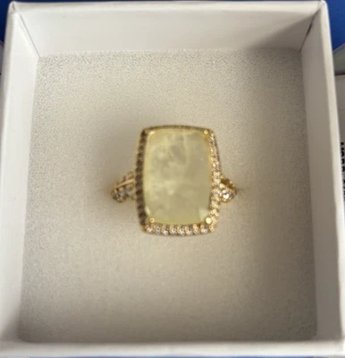 Anillo de concientización sobre la salud mental Bomb Party piedra cambiante de color chapado en oro Foto 1 de 4