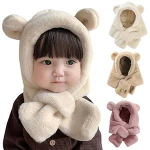 Faux Fur -Piece Hat Scarf Winter Ear Protection Hats Kids - Picture 1 of 15