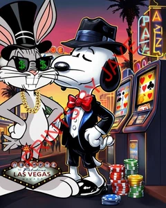 SNOOPY MONEY Kunstdruck Las Vegas 16x20 auf Leinwand - Bild 1 von 11