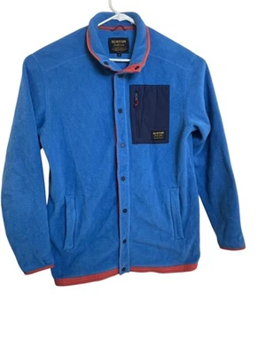 Chaqueta a Presión de Vellón Burton Hearth Para Hombre Grande Azul Polartec Bolsillo en el Pecho 17351 Foto 1 de 4