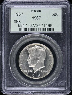 1967 50C SMS Kennedy Half Dollar OGH PCGS SP67 - Image 1 of 2
