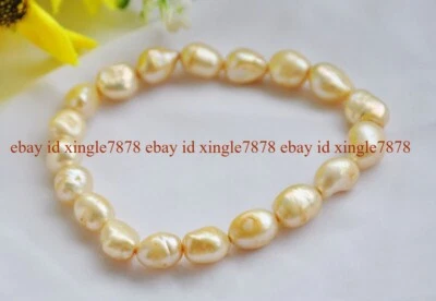Natural 8-9mm Multicolor Baroque Freshwater Pearl Bracelet 7.5inches - Image 1 of 4
