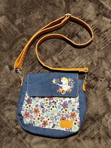 Disney Animators Collection Tangled Crossbody Purse Floral Print On Denim - Bild 1 von 6